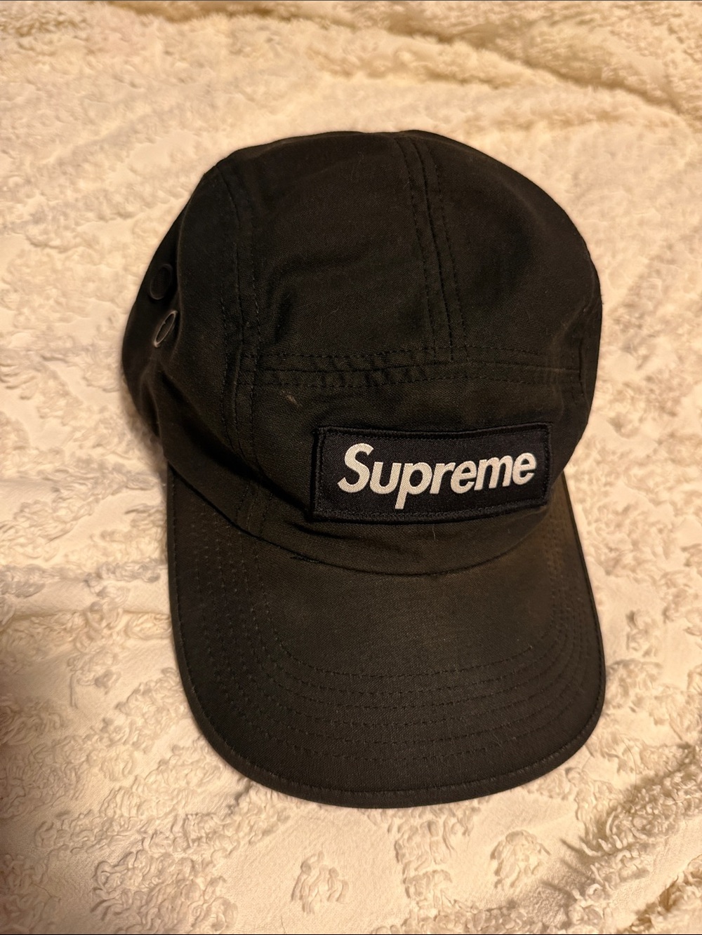 Supreme Black Military Camp Cap